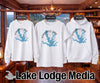 White Lewisville Lake graphic sweatshirt, short sleeve shirt, and hoodie.