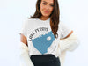 White t-shirt with "Lake Perris California" text and blue lake graphic.