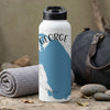 White water bottle with blue Florida map and "GEORGE" text.