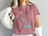 Dusty rose t-shirt with Lake LBJ map and compass graphic.