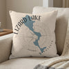 Lizard Lake Minnesota map design on a decorative pillow.