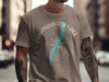 Tan t-shirt with Canandaigua Lake map on compass graphic