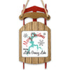 Wooden sled ornament with "Merry Christmas From Little Grassy Lake" text and lake map.