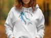 White hoodie with "Willow Springs Lake Arizona" text and a compass graphic.