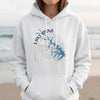 White hoodie featuring a compass design with "Lake Anna Virginia" and the lake outline.