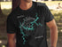 Black t-shirt with Lake Allatoona map and compass design.