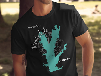 Beautiful Rend Lake Illinois Map Design T-Shirt or Sweatshirt