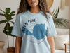 Light blue t-shirt with Glen Lake Michigan shape and compass graphic.