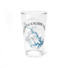 Clear glass with Smith Mountain Lake map and compass design.