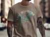 T-shirt with Lake Allatoona Georgia compass design and tattoos.