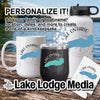 Mug, tumbler, and bottle featuring Lake Ontario graphic and compass rose design.