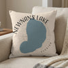 Pillow with Newnans Lake Florida map silhouette and compass design.