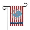 Garden flag with red and white stripes, Mono Lake map, and "The Smith Family" text.