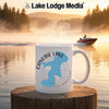 White mug with "Canobie Lake New Hampshire" and a compass rose design.