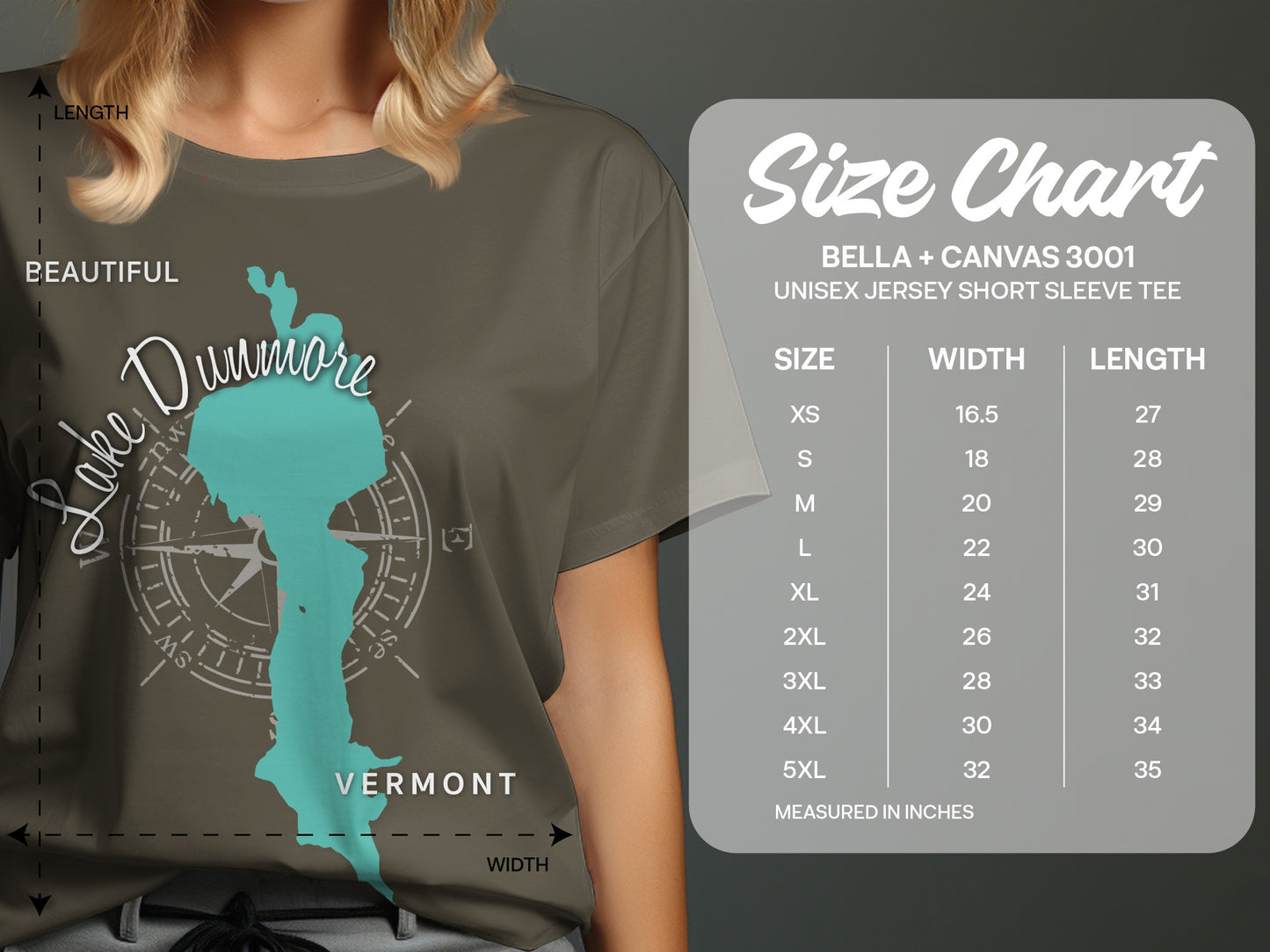 Lake Dunmore Vermont Map Design T-Shirt or Sweatshirt