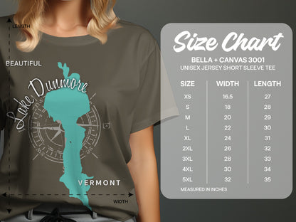 Lake Dunmore Vermont Map Design T-Shirt or Sweatshirt