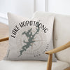 Lake Hopatcong New Jersey map on a decorative pillow with compass detail.