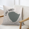 Pillow with Lake Mary, Minnesota map design and compass rose detail.