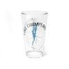 Glass with "Lake Champlain Vermont" text and blue lake map illustration.