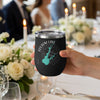 Black tumbler with Folsom Lake map and California text held by a hand.