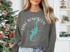 Gray sweatshirt with Lake Bomoseen Vermont map and compass design.