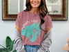 Rose t-shirt with "Indian Lake Ohio" text and teal map graphic.