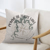 Pillow with Pomme de Terre Lake map and compass design, Missouri.