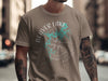 Brown t-shirt featuring a compass rose graphic with Beaver Lake, Arkansas mapped.
