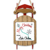 Sled ornament with "Merry Christmas from Lake Chelan" text and snowflakes.