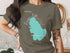 T-shirt with turquoise Ossipee Lake map and "New Hampshire" text.