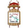 Sled ornament with "Merry Christmas From Skiatook Lake" text and lake outline.