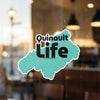 "Quinault Life" logo on a teal shape, with copyright text below.