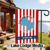 Garden flag with red and white stripes, Lake Calhoun map, and "The Smith Family".