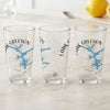 Three clear glasses with "Lake Greeson" and a blue map of the lake.