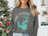 Lake Jocassee South Carolina map graphic on grey crewneck sweatshirt.