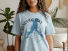 Light blue t-shirt with blue Longview Lake map within compass rose and "MISSOURI" text.