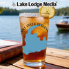 Glass of iced tea with Michigan outline graphic and "Rill Creek" text.