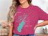 Pink t-shirt with Saratoga Lake outline and compass rose.