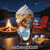 Glass with whipped cream and drink, featuring "Lake Jocassee" and a lake map graphic.