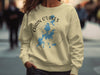 Cream sweatshirt with "Chain O'Lakes Illinois" text and blue map over compass design.
