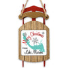 Wooden sled ornament with "Merry Christmas from Lake Marion" and map.