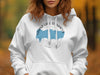 White hoodie with "Grand Lake St. Marys Ohio" text and compass graphic.