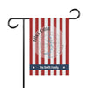 Garden flag with red and white stripes, compass rose, and "The Smith Family" text.