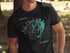 Black t-shirt with "Lake Charleston Ontario" text and compass rose map design.