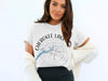 White t-shirt with "Cherokee Lake Tennessee" and compass map graphic.