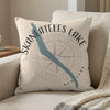 Cream pillow with blue Skaneateles Lake map, compass, and "New York" text.