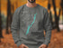 Grey sweatshirt with "Beautiful Lake George New York" and compass graphic.