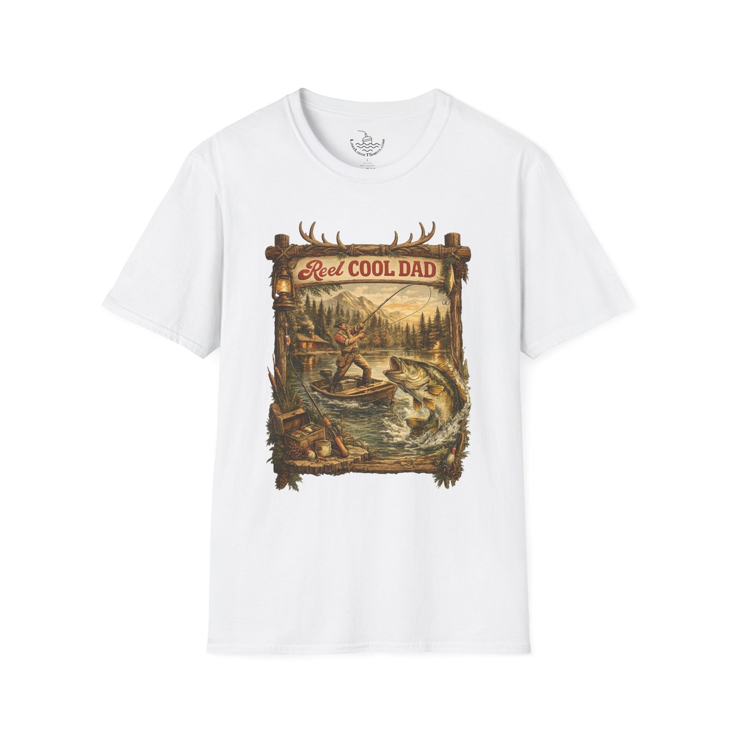Fishing Shirt Real Reel Cool Dad Joke T-Shirt | Antique Bass Fishing Lake Life Angler Sports Fisherman Gift