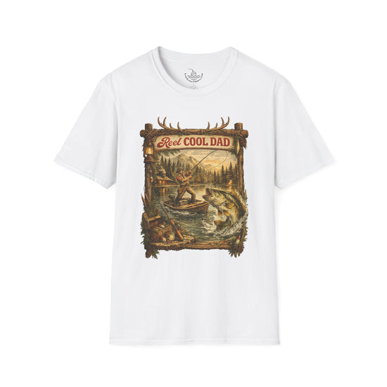 Fishing Shirt Real Reel Cool Dad Joke T-Shirt | Antique Bass Fishing Lake Life Angler Sports Fisherman Gift