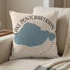 Pillow with Lake Pontchartrain outline and Louisiana text in a compass rose design.
